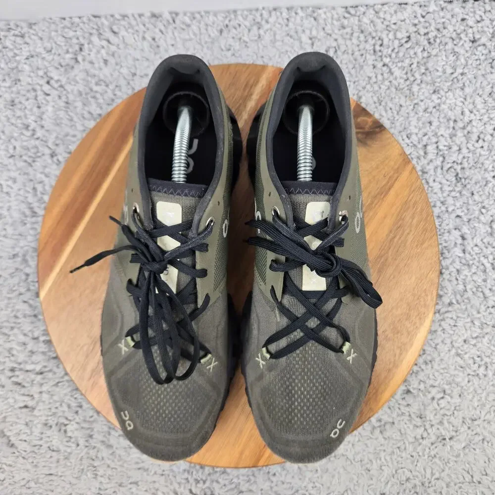 On Running Mens 9.5 Cloud X 3 Olive Reseda Black Gym Athletic Daily Running Shoe